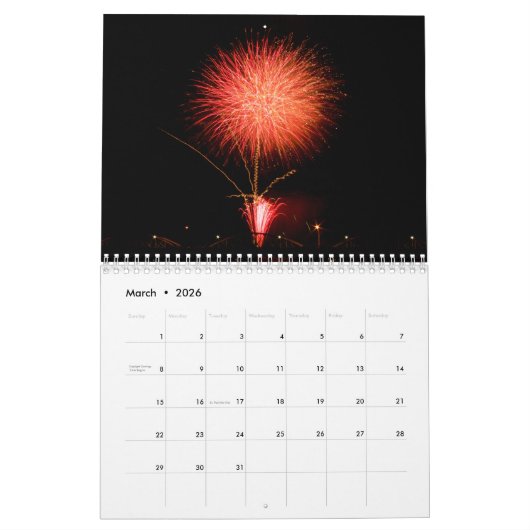 Fireworks 2024 Calendar Kalender (Mär 2026)