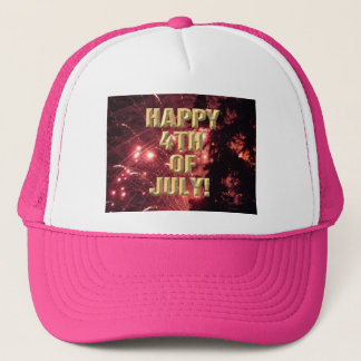 Fireworks 3 4th of July pink and white trucker hat Truckerkappe