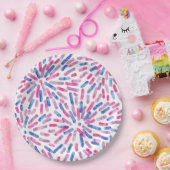 Fireworks Abstract Bi Pride Flag Pink Purple Blue Pappteller (Party)