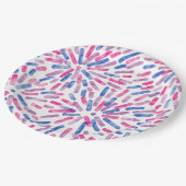 Fireworks Abstract Bi Pride Flag Pink Purple Blue Pappteller (Schrägansicht)