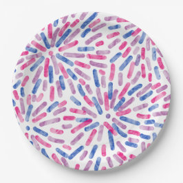 Fireworks Abstract Bi Pride Flag Pink Purple Blue Pappteller