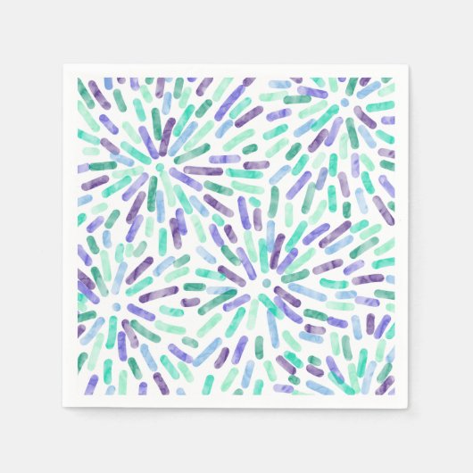 Fireworks Abstract Gay Men's Pride Flag Green Blue Serviette (Vorderseite)