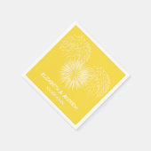 Fireworks, Ananas-Hintergrund, Name Monogram Serviette (Ecke)