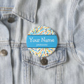 Fireworks AroAce Sunset Pride Flag Pronos Name Button (Beispiel)