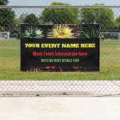 Fireworks auf Black mit Ereignisinformationen Banner (Insitu)