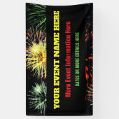 Fireworks auf Black mit Ereignisinformationen Banner (Vertikal)