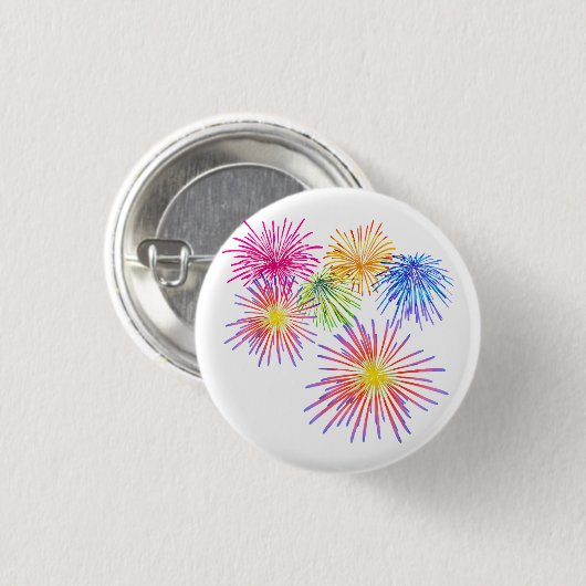 Fireworks Big Party Celebration Firecracker Button (Vorne & Hinten)