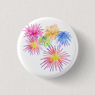 Fireworks Big Party Celebration Firecracker Button