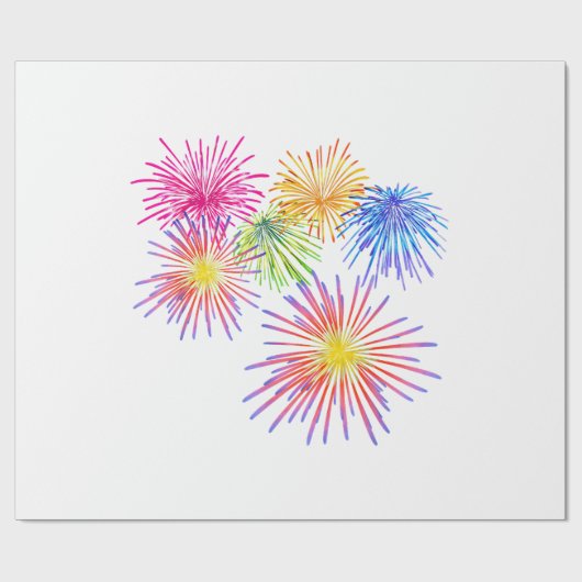 Fireworks Big Party Celebration Firecracker Geschenkpapier (Flach)