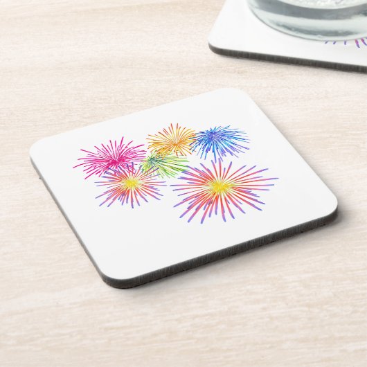 Fireworks Big Party Celebration Firecracker Getränkeuntersetzer (Linke Seite)