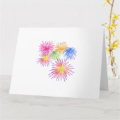 Fireworks Big Party Celebration Firecracker Karte (Gelbe Blume)