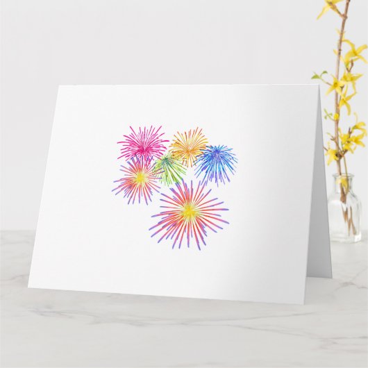 Fireworks Big Party Celebration Firecracker Karte (Gelbe Blume)