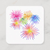 Fireworks Big Party Celebration Firecracker Quadratische Visitenkarte (Rückseite)