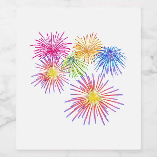 Fireworks Big Party Celebration Firecracker Weinetikett (Einzelnes Label)