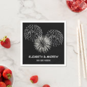 Fireworks, Black Background, Name Monogram Serviette (Beispiel)