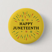 Fireworks Black Independence Day Happy Juneteenth Button (Vorderseite)