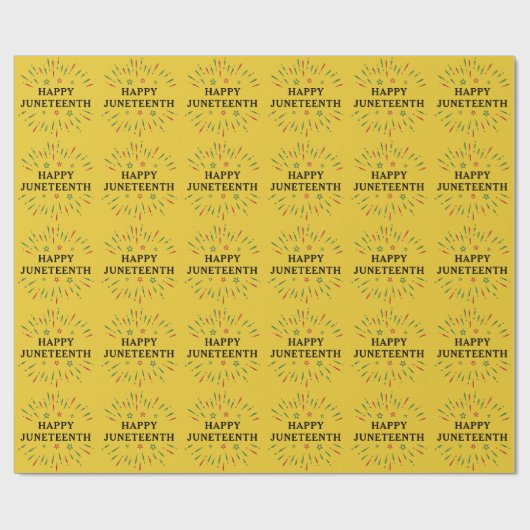 Fireworks Black Independence Day Happy Juneteenth Geschenkpapier (Flach)