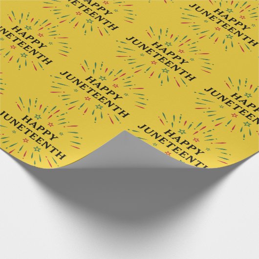 Fireworks Black Independence Day Happy Juneteenth Geschenkpapier (Ecke)