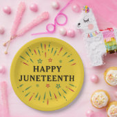 Fireworks Black Independence Day Happy Juneteenth Pappteller (Party)
