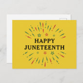 Fireworks Black Independence Day Happy Juneteenth Postkarte (Vorne/Hinten)