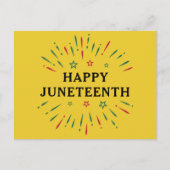 Fireworks Black Independence Day Happy Juneteenth Postkarte (Vorderseite)