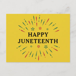 Fireworks Black Independence Day Happy Juneteenth Postkarte