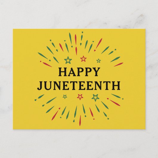 Fireworks Black Independence Day Happy Juneteenth Postkarte (Vorderseite)