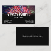 Fireworks Black Visitenkarte (Vorne/Hinten)