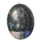 Fireworks Blue Ocean Boat 4. Juli Wasserfarbe Dartscheibe (Vorderseite rechts)