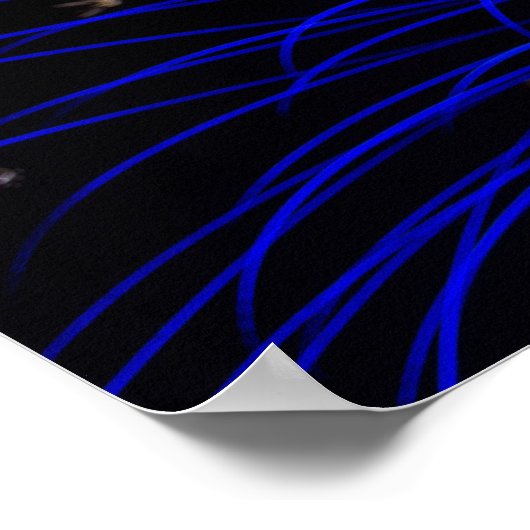 Fireworks Blue Pink und White Poster (Ecke)