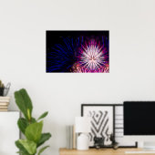 Fireworks Blue Pink und White Poster (Heimbüro)