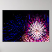 Fireworks Blue Pink und White Poster (Vorne)