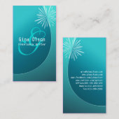 Fireworks Burg Monogram Turquoise Business Cards Visitenkarte (Vorne/Hinten)