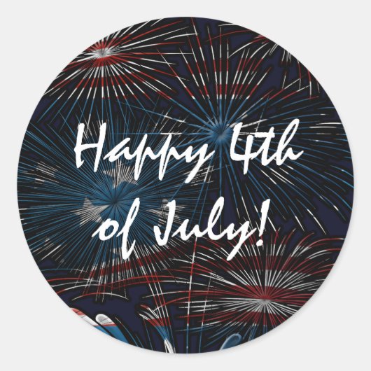 Fireworks Burst 4. Juli Red White Blue Sticker (Vorderseite)