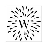 Fireworks Burst Center Single Initial Monogram #3 Permastempel (Design)