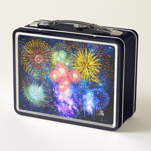 Fireworks Bursts Metal Lunchbox (Rückseite)