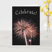 Fireworks Celebrate Karte (Gelbe Blume)