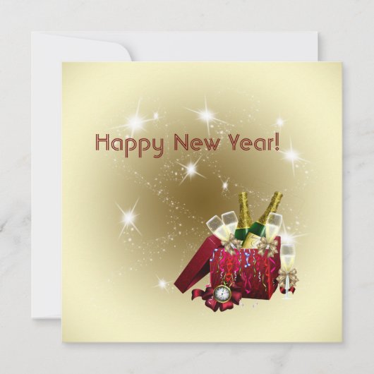 Fireworks Champagne Confetti Silvester Party Einladung (Vorderseite)