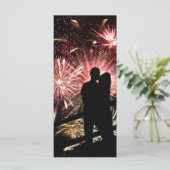 Fireworks Couple Kissing Silhouette (Stehend Vorderseite)