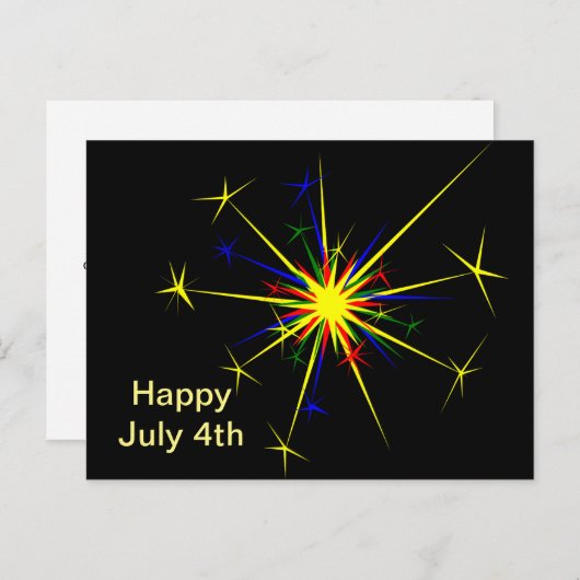 Fireworks Design 2. Juli 4. Postkarte (Vorne/Hinten)