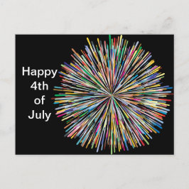 Fireworks Design 3. Juli 4. Postkarte