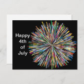 Fireworks Design 3. Juli 4. Postkarte (Vorne/Hinten)
