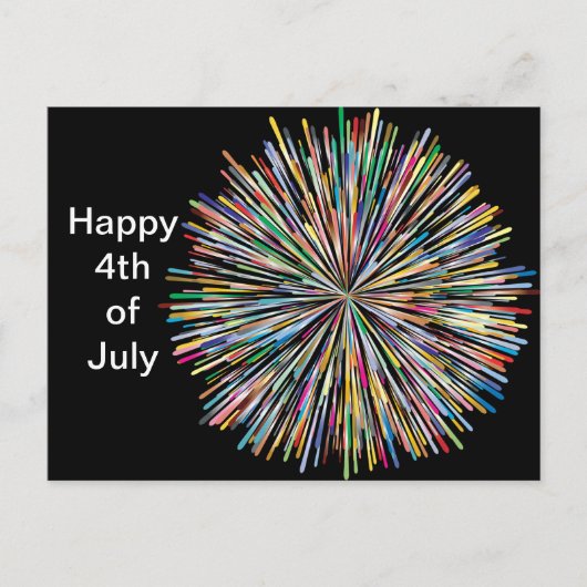 Fireworks Design 3. Juli 4. Postkarte (Vorderseite)