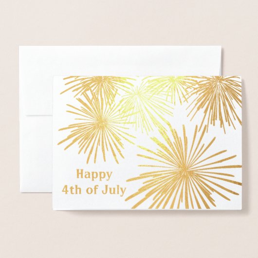 Fireworks Design 4. Juli Folienkarte (Vorderseite mit Umschlag)