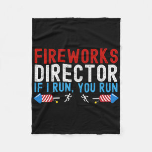 Fireworks Director American Flag 4. Juli 1 Fleecedecke