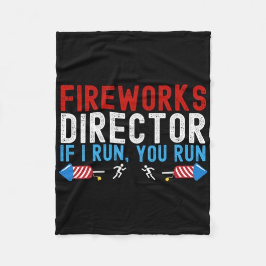 Fireworks Director American Flag 4. Juli 1 Fleecedecke (Vorderseite)