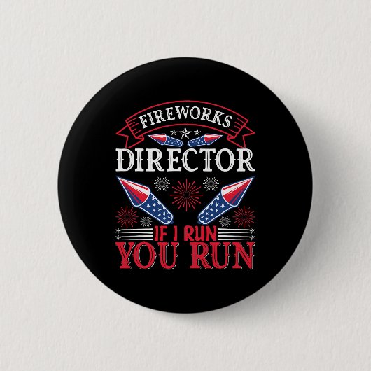 Fireworks Director American Flag 4. Juli Button (Vorderseite)