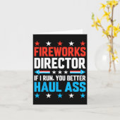 Fireworks Director American Flag 4. Juli Männer W Karte (Gelbe Blume)