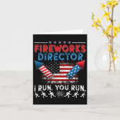Fireworks Director I Run You Run 4th July Indep Karte (Gelbe Blume)