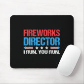 Fireworks Director I Run You Run Funny 4. Juli Mousepad (Mit Mouse)